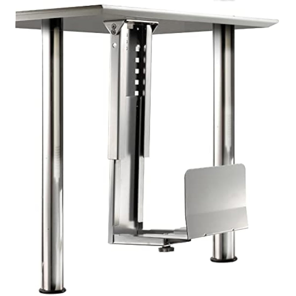 ROLINE PC Holder Silver - Adjustable Under Desk Computer Mount - 30kg