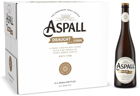 Aspall Suffolk Draught Cyder – Crisp Medium Dry Apple Cider, 12 x 500ml