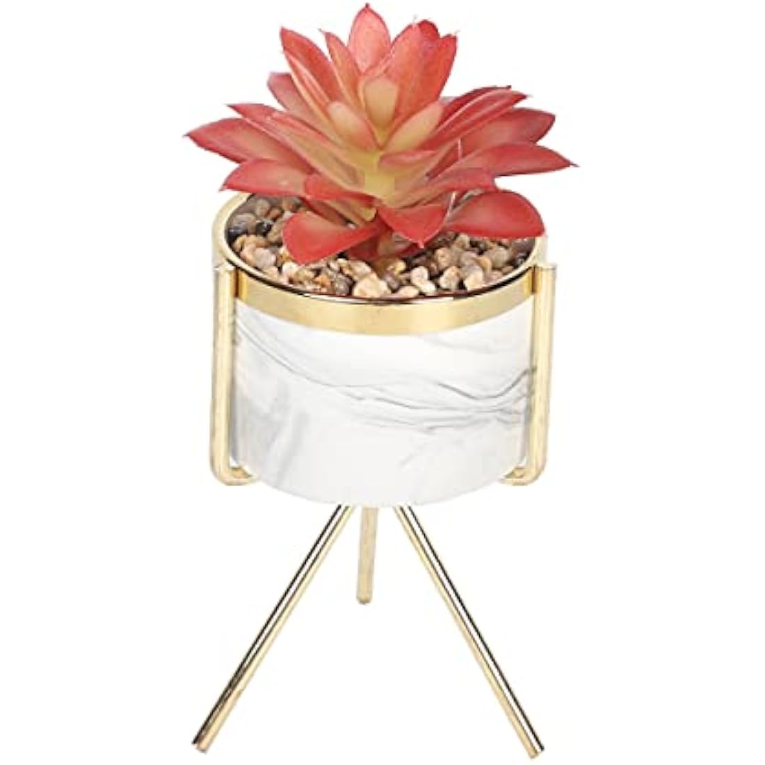 Jolof Store Faux Red Leaf Marble Succulent - Waterproof Indoor Plant
