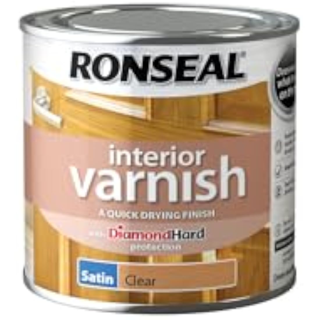 Ronseal Interior Varnish – Quick Dry Satin Clear Wood Finish, 250ml