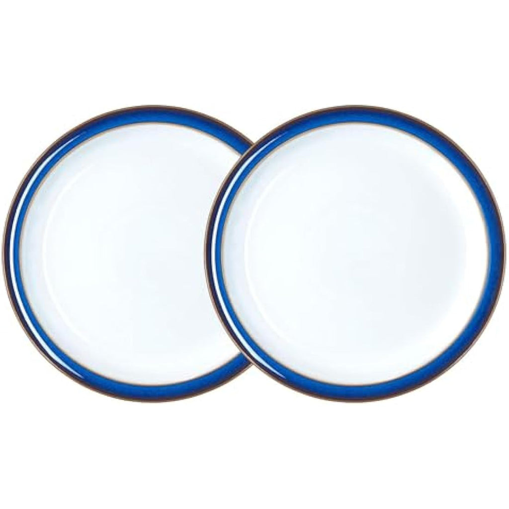 Denby Imperial Blue Small Plates – Set of 2 Ceramic Stoneware 17.5cm