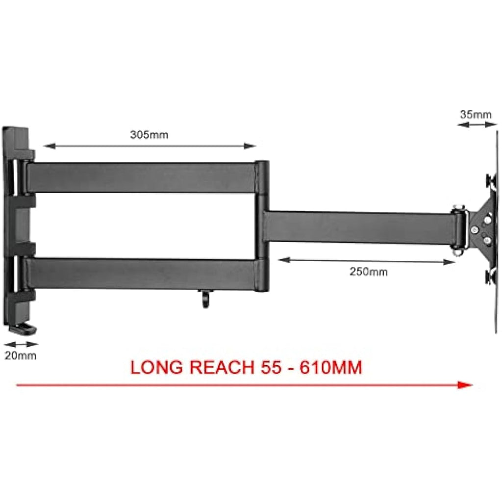 Intec Ultra Slim Cantilever TV Wall Mount | 610mm Reach for 26-40"