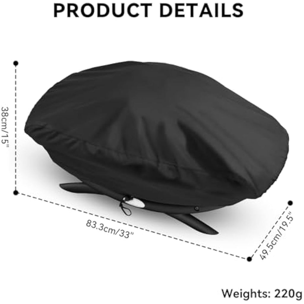 Onlyfire BBQ Gas Grill Cover for Weber Q200 Q220 Q2000 - Weatherproof