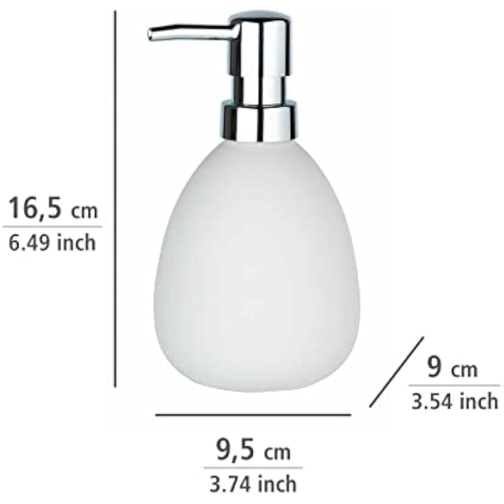 WENKO Polaris Soap Dispenser – Matt White Ceramic Liquid Soap Pump
