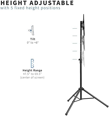 VIVO Portable TV Floor Stand – Adjustable Tripod Mount for LCD LED Screens