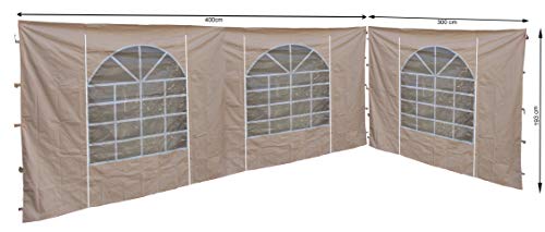 Quick Star Gazebo Side Wall – Sand Polyester with PVC Window, 2 Pack
