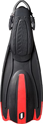 Cressi Maui Adjustable Diving and Snorkeling Fins with EBS - Black/Red