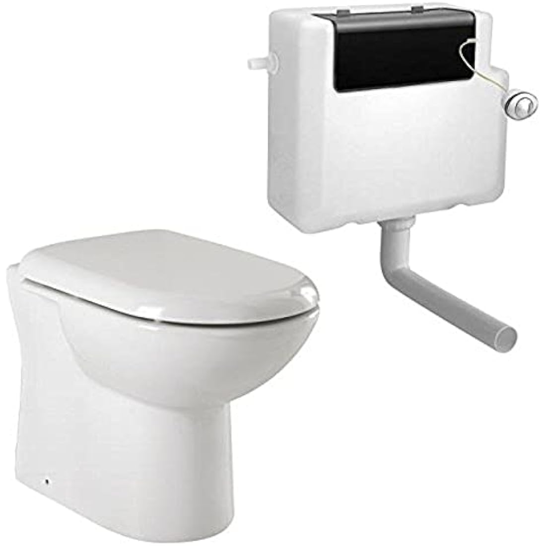 VeeBath D-Shaped Back to Wall Toilet Pan with Soft Close Seat & Cistern