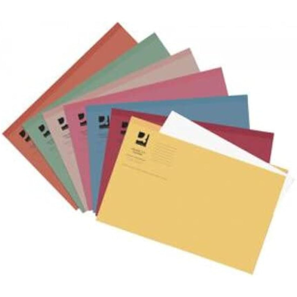 Q-Connect Foolscap Square Cut Folders, 180gsm Green - Pack of 100