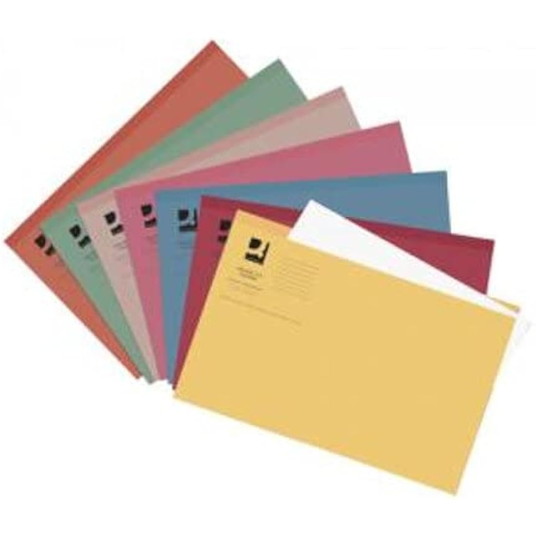 Q-Connect Foolscap Square Cut Folders, 180gsm Green - Pack of 100