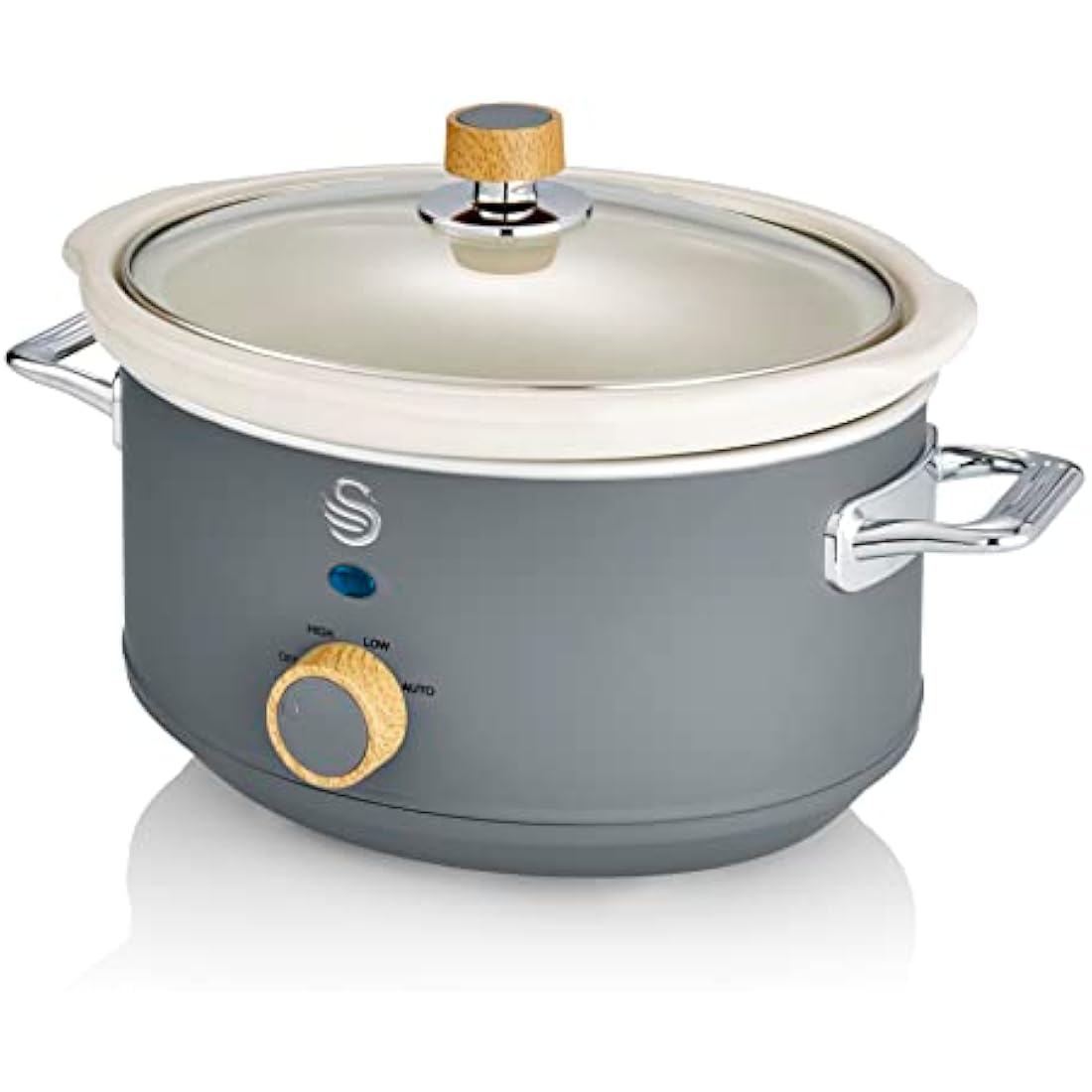 Swan Nordic 3.5L Slow Cooker – 3 Heat Settings – Matte Grey
