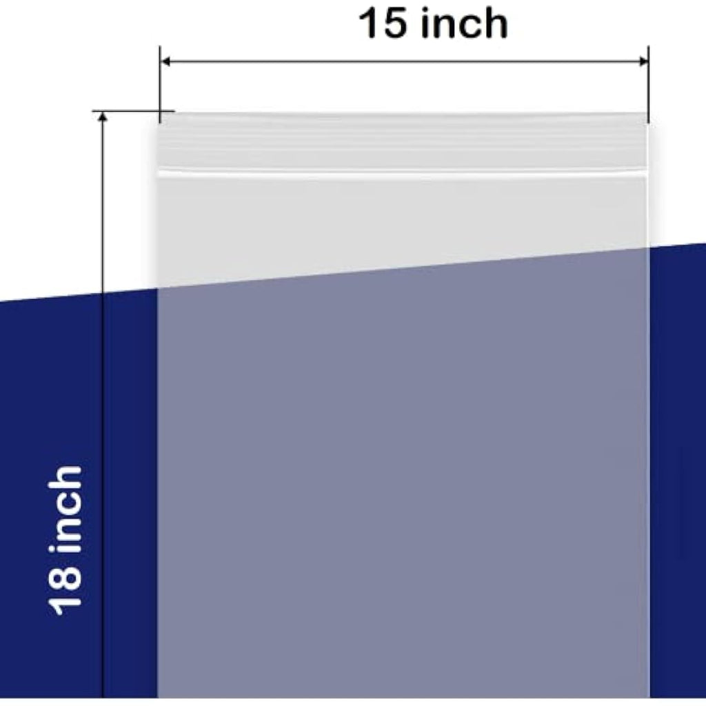 Sabco 100 Grip Seal Bags 15x20 - Clear Resealable Zip Lock Plastic Bags