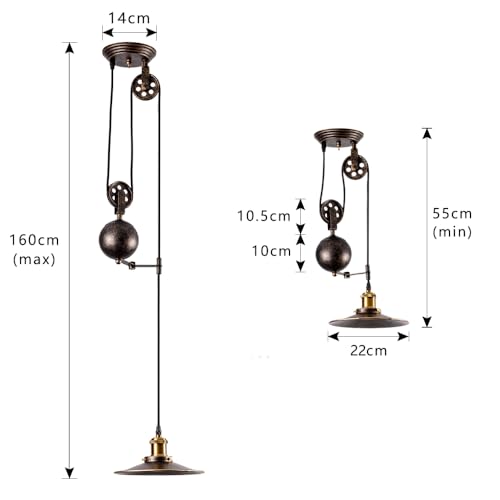 Jolof Store Industrial Pulley Pendant Light – Oil Rubbed Bronze