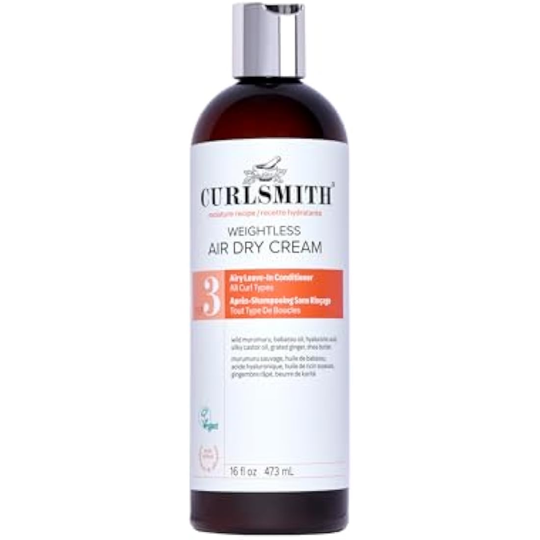 Curlsmith Weightless Air Dry Cream – Vegan Leave-In Conditioner (473ml)