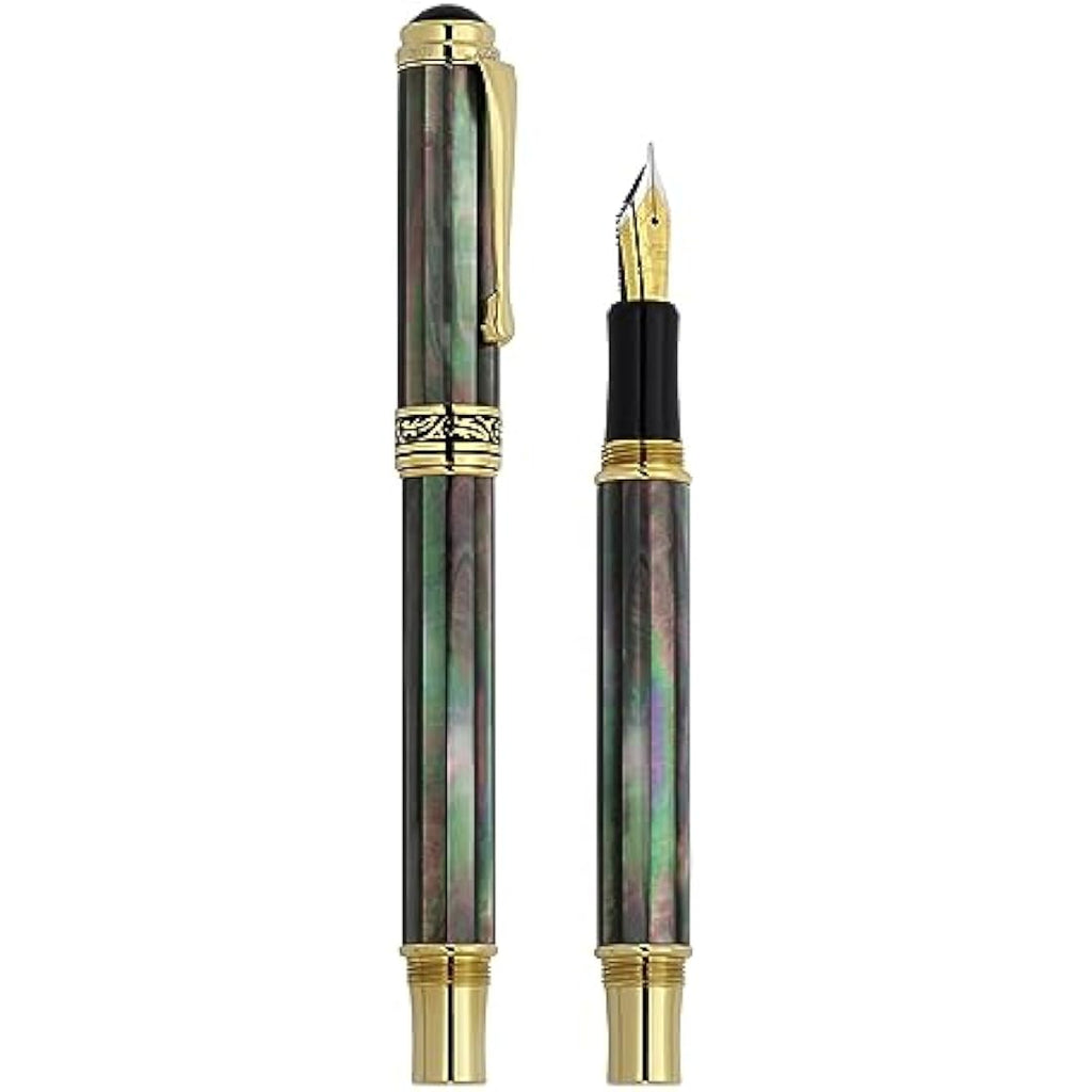 Xezo Maestro Fountain Pen | Tahitian Black Mother of Pearl | Fine Nib