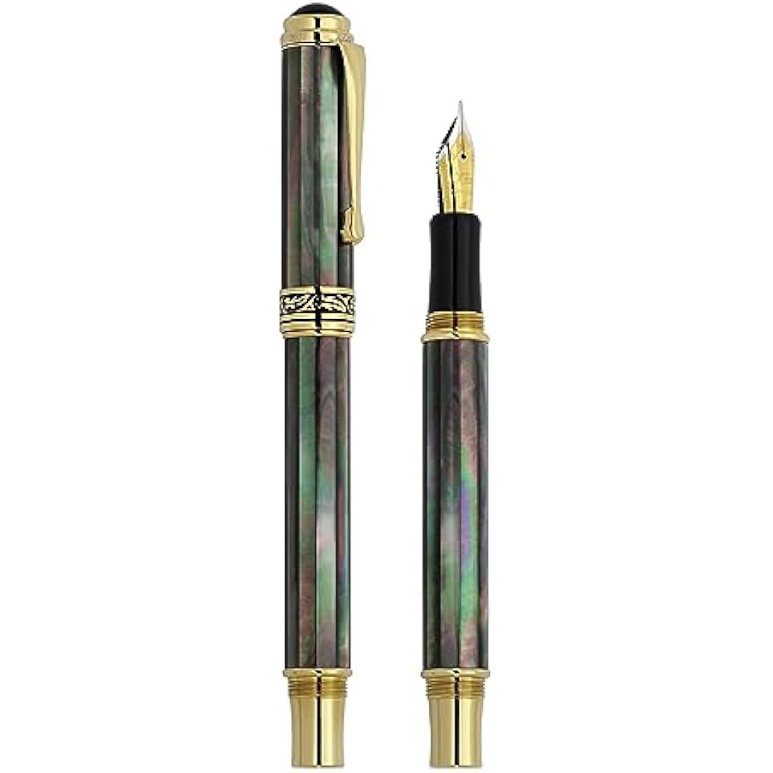 Xezo Maestro Fountain Pen | Tahitian Black Mother of Pearl | Fine Nib
