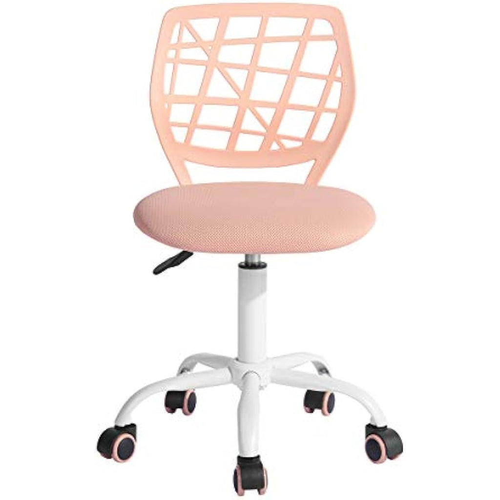 FurnitureR Ergonomic Mesh Office Chair – Swivel Desk Chair, Light Pink