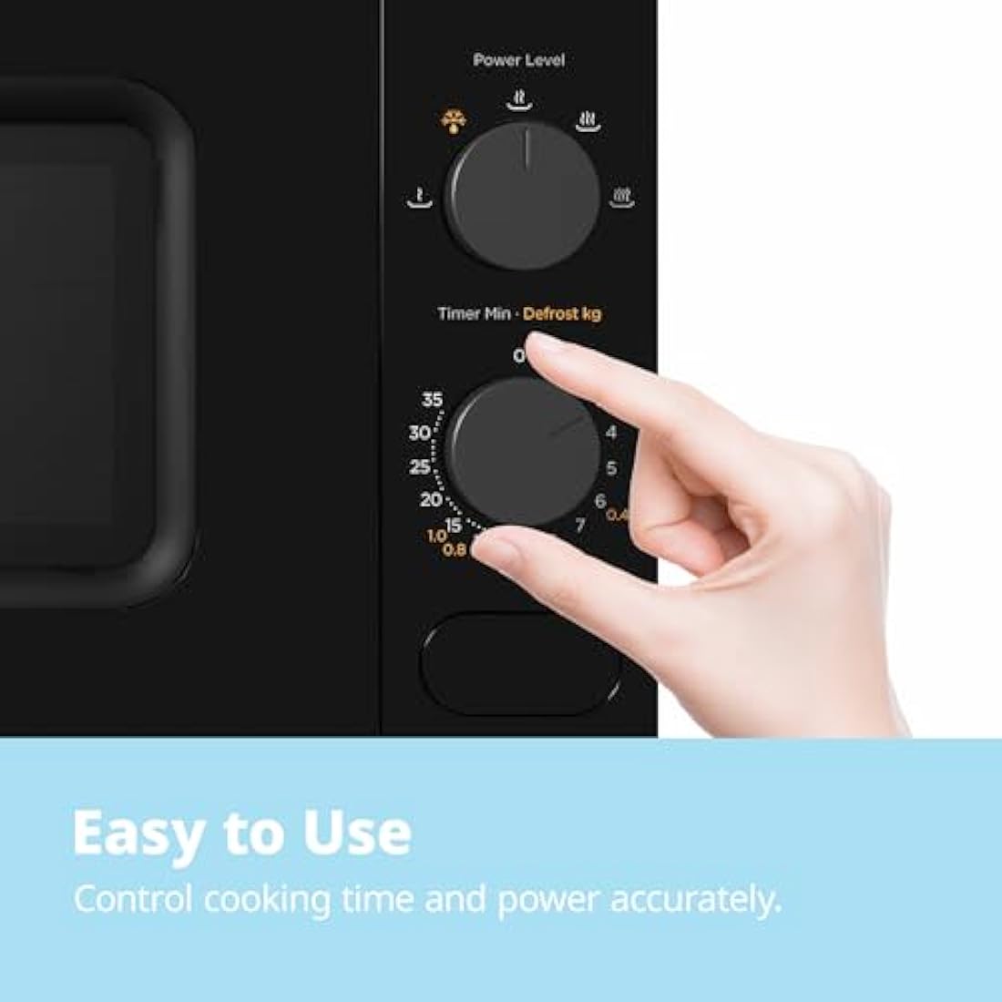 COMFEE' 20L Compact Microwave Oven – 700W Manual Control, Black