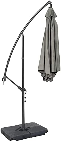 GardenCo 3m Cantilever Banana Parasol with Base & Cover – Grey