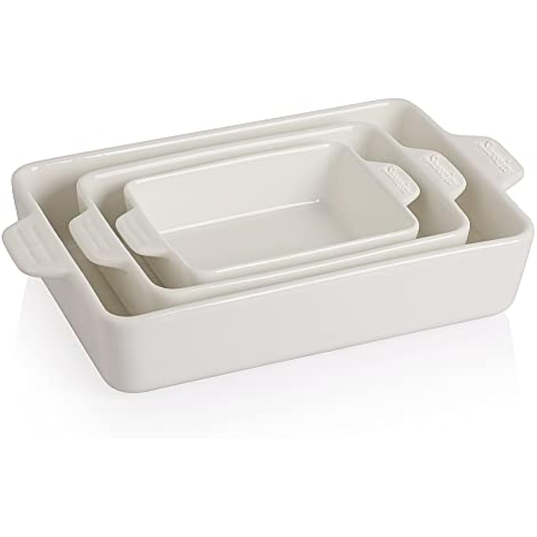 Sweejar Home Ceramic Rectangular Baking Dish Set - White Porcelain Casserole