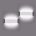 12W LED Indoor Wall Lamp - Modern Cool White Sconce 2 Pack
