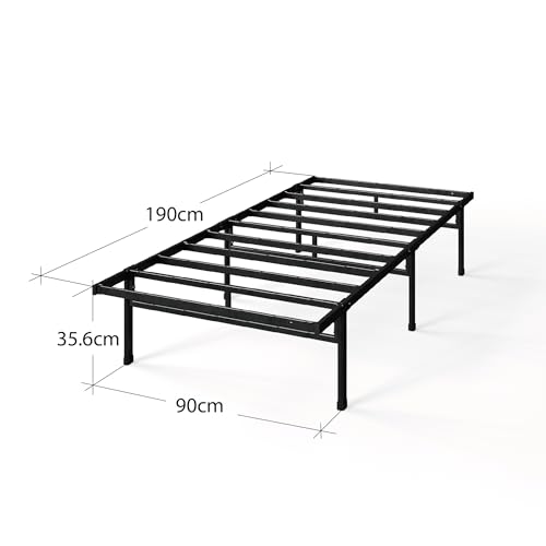 ZINUS Justin Metal Single Bed Frame | 90x190cm Steel Slat Support