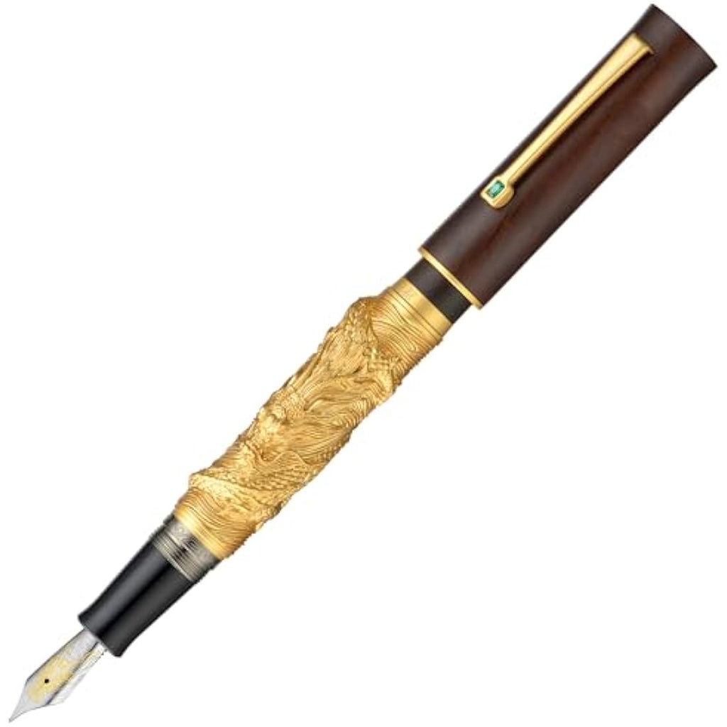 Hongdian N24 Dragon Fountain Pen | Fine Nib Rosewood Luxury Writing Pen