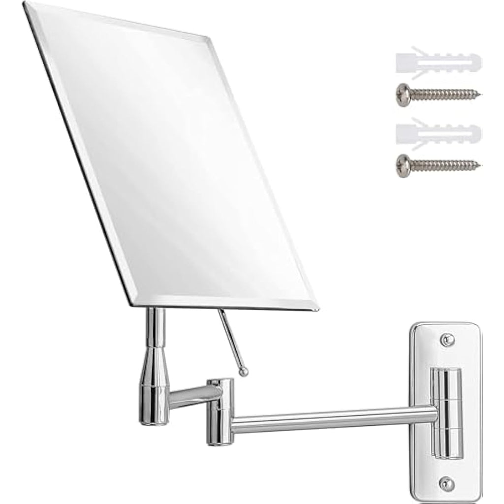 Mirrorvana Frameless Wall Mount Bathroom Mirror | 11" Swivel Chrome