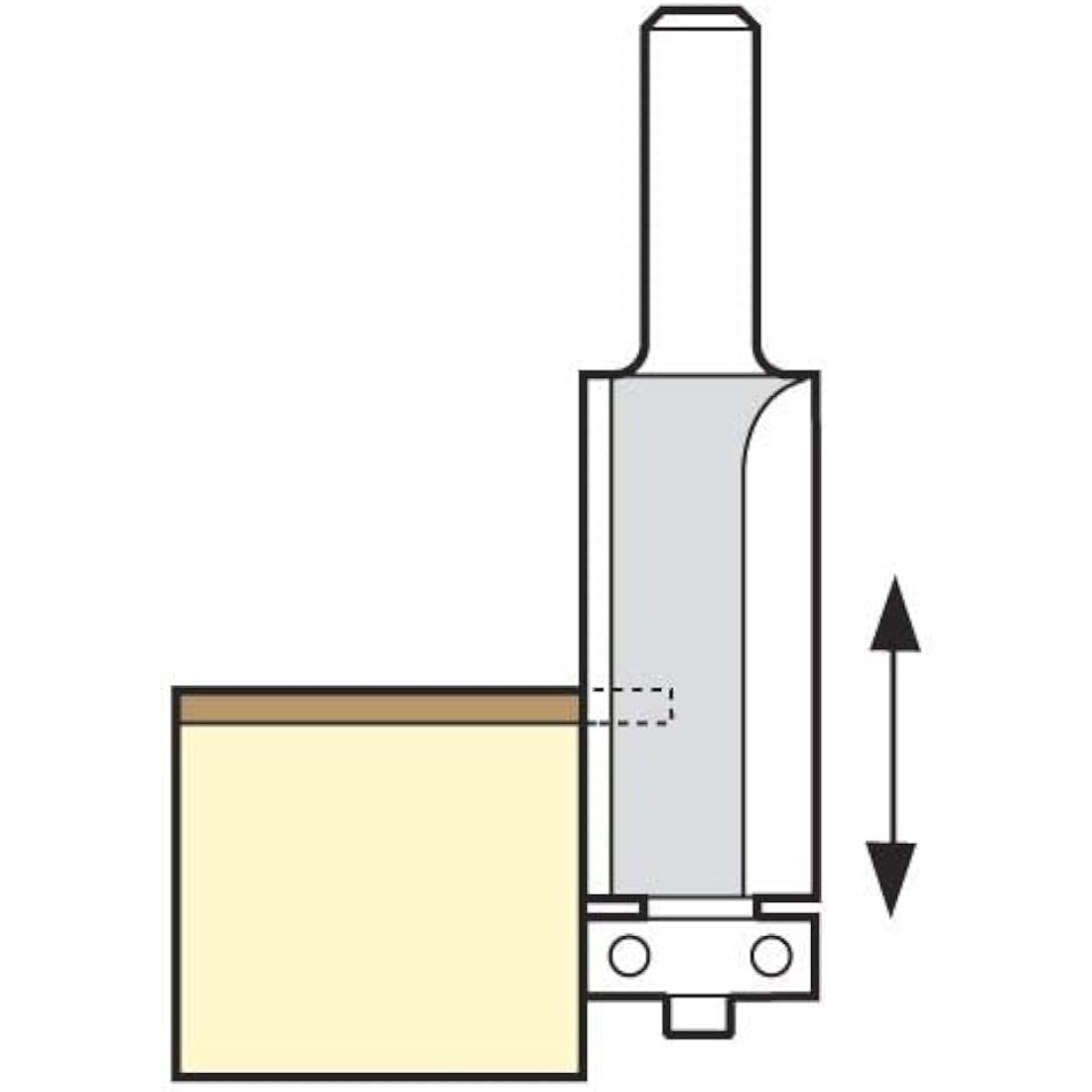 Trend CraftPro Guided Trimmer Router Bit | 1/2 Inch Shank | 19.1mm x 50mm