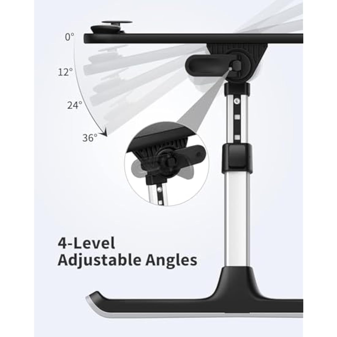 SAIJI Adjustable Laptop Bed Tray – Foldable Ergonomic Desk (Black)