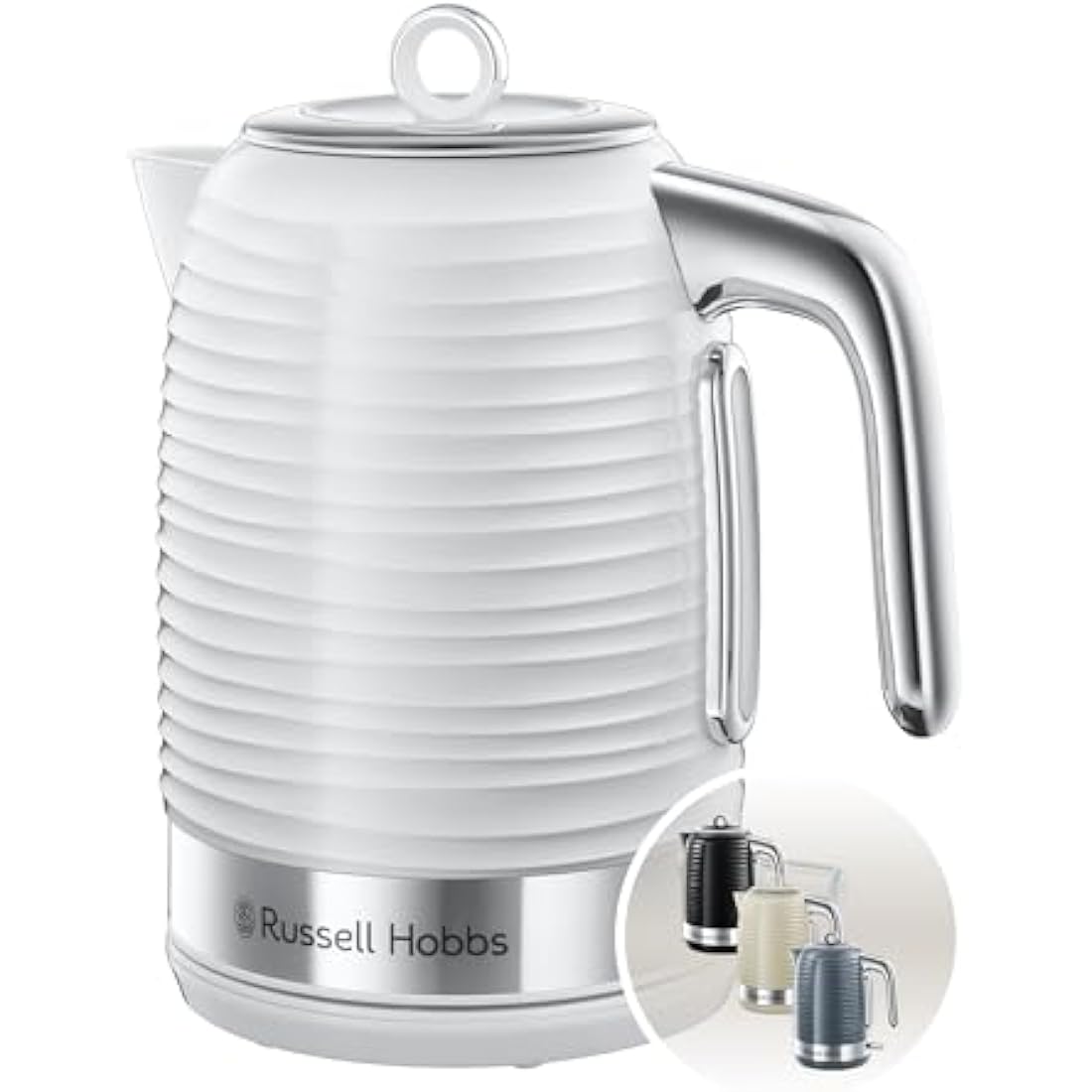 Russell Hobbs Inspire Electric Kettle – 1.7L Fast Boil, White