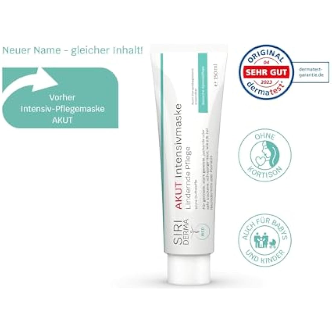 SIRIDERMA Acute Intensive Care Mask | Alkaline Vegan Cream Mask | 150ml