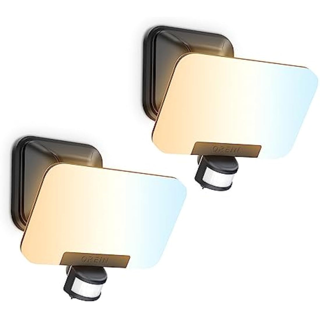 OREiN Outdoor Motion Sensor Security Lights | 2800LM LED Floodlight | 2 Pack