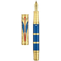 Hongdian D5 Qin Dynasty Fountain Pen - Blue Gold Piston Filler, EF Nib