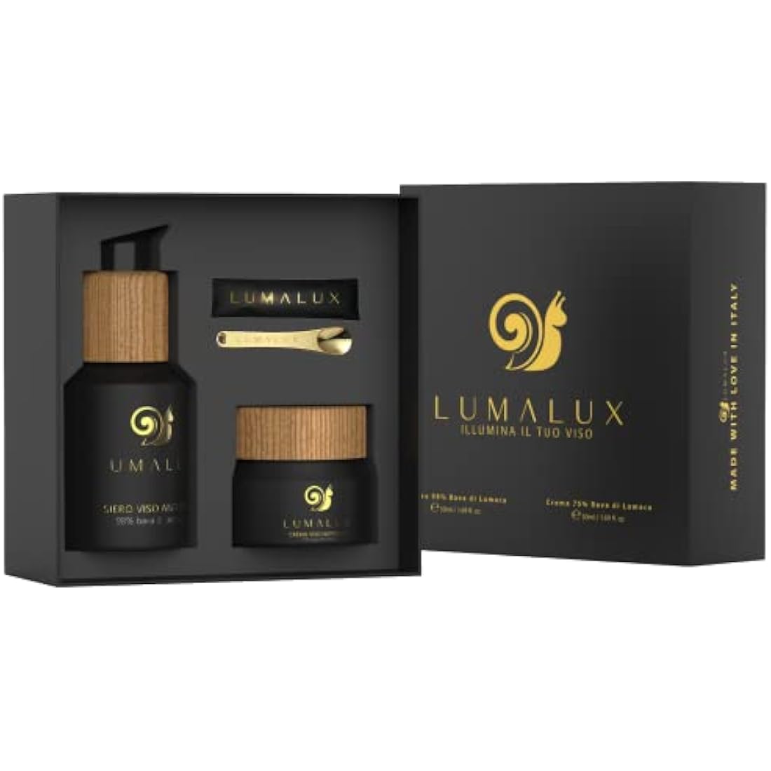 Lumalux Snail Mucin Serum & Cream Set | Organic Anti-Aging Skincare Kit