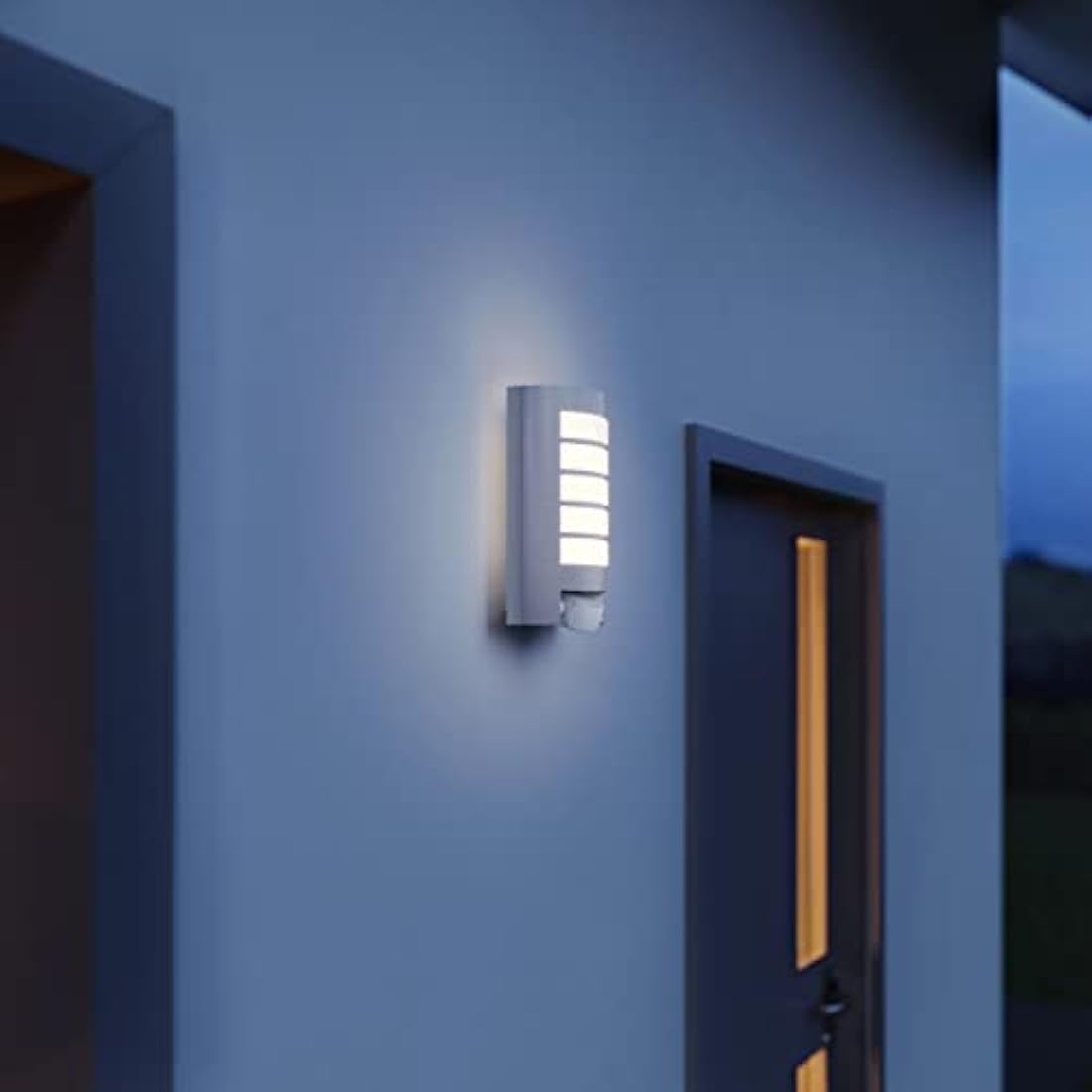 Steinel L 12 S Outdoor Wall Light – Silver Aluminium Motion Sensor