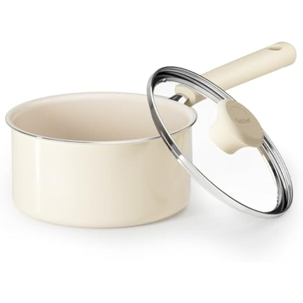 Redchef Ceramic Nonstick Saucepan with Lid | 16cm Small Cooking Pot