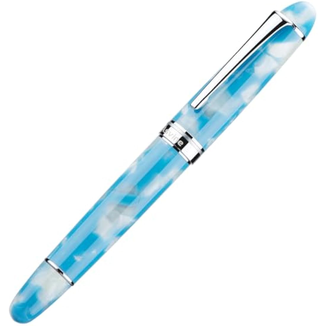 Asvine P50 Piston Fountain Pen | Sky Blue Resin Extra Fine Nib Gift Set
