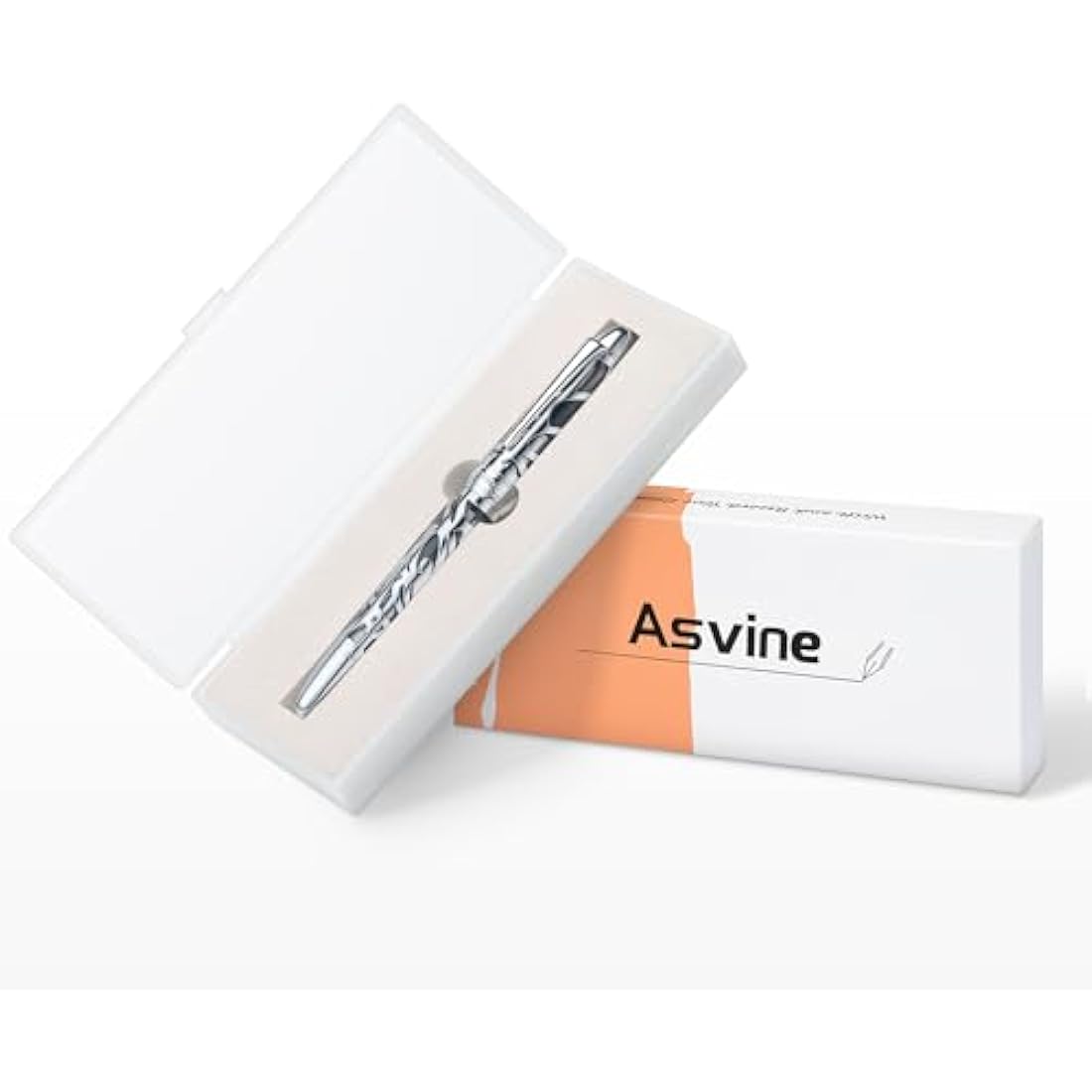 Asvine P80 Piston Fountain Pen | Spider Skeleton Gray Acrylic Fine Nib