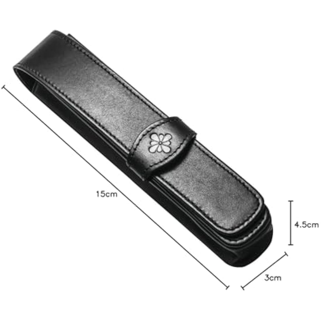 Diplomat Leather Double Pen Case – Black Luxury Storage for Two Pens