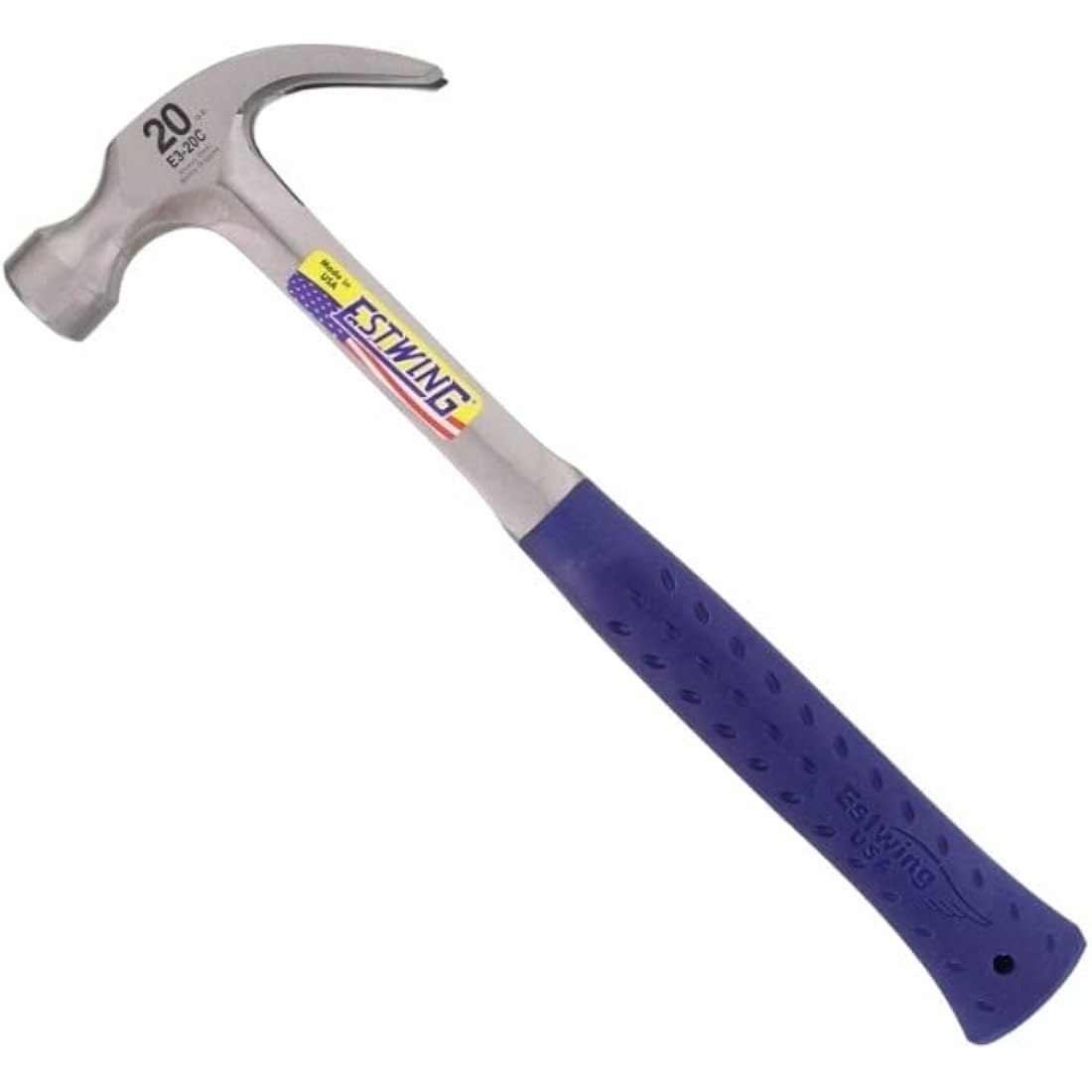Estwing E3/20c Curved Claw Hammer – 20oz Steel with Vinyl Grip