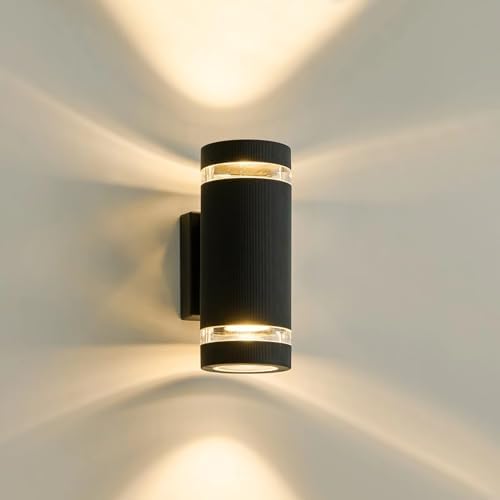 LMP Outdoor Wall Lights – IP65 Modern Black Up Down LED Porch Light