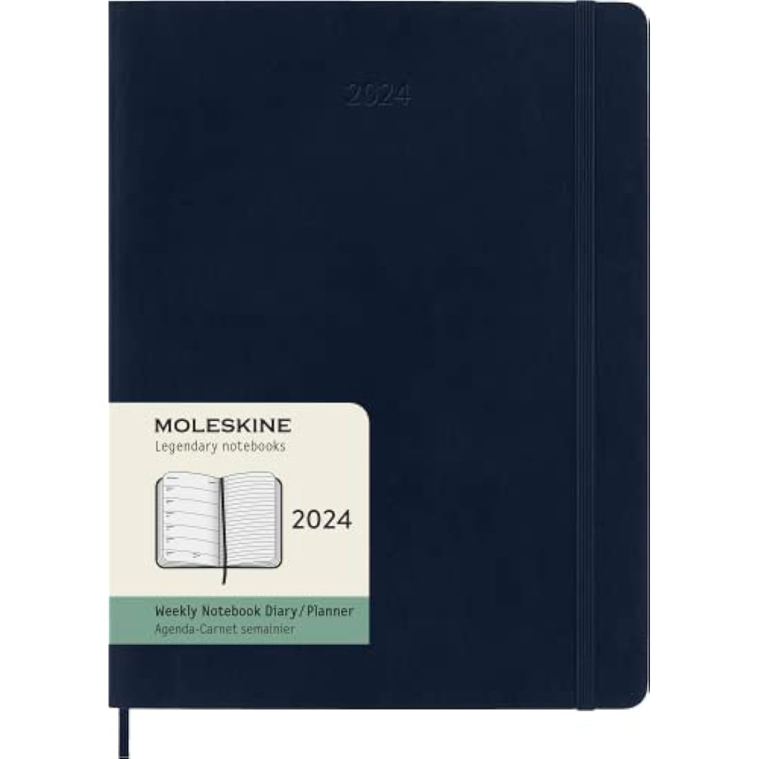 Moleskine 2024 Weekly Agenda | XL Soft Cover Planner – Sapphire Blue