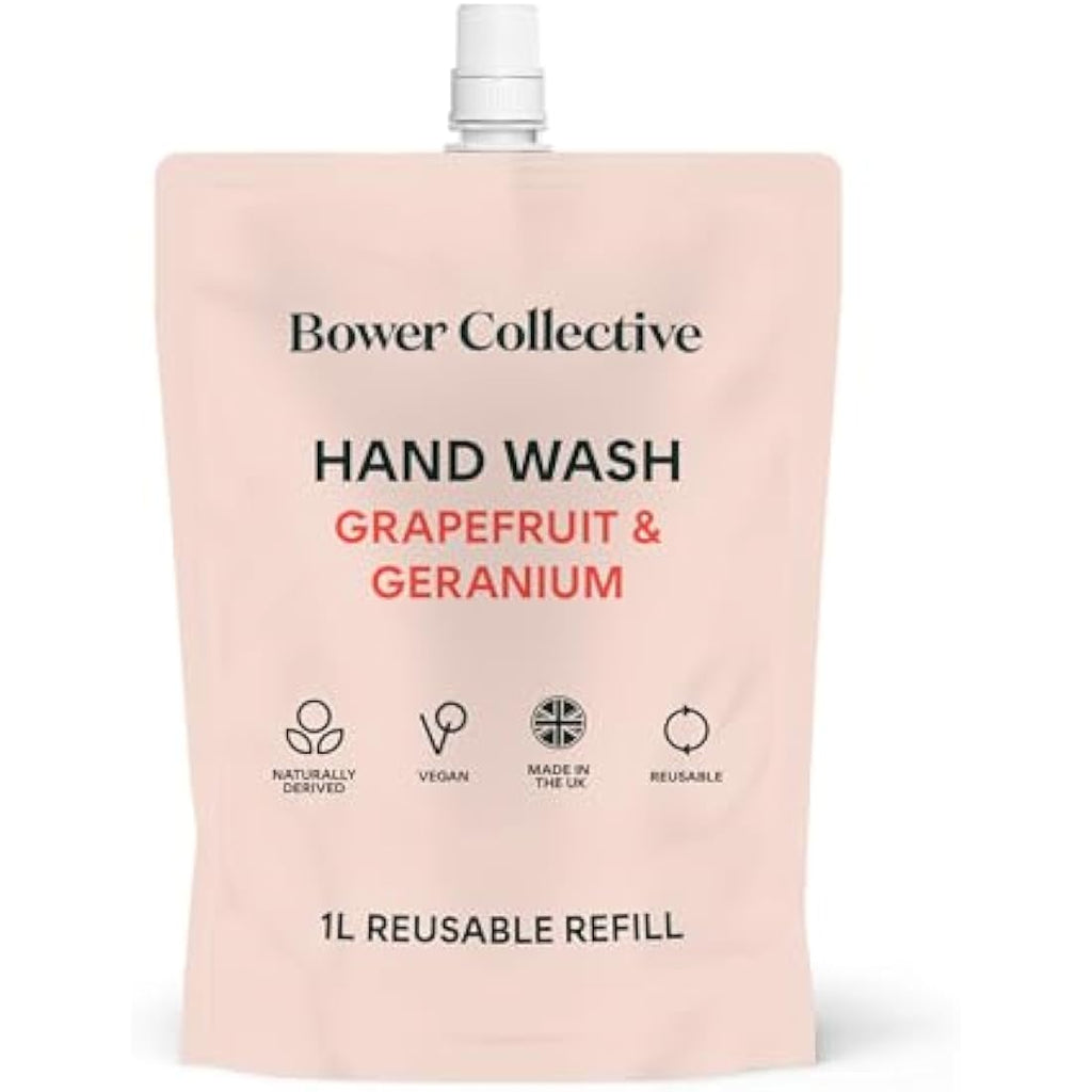 Bower Collective Antibacterial Hand Soap Refill - Geranium & Grapefruit 1L