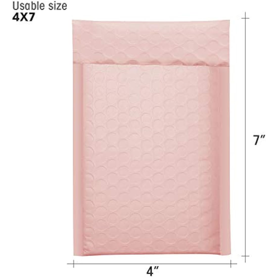 Switory Poly Bubble Mailers – 50 Pack Pale Pink Padded Envelopes 10x17cm