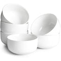 DOWAN 650ml White Porcelain Cereal Bowls | Set of 6 Stackable Soup Bowls