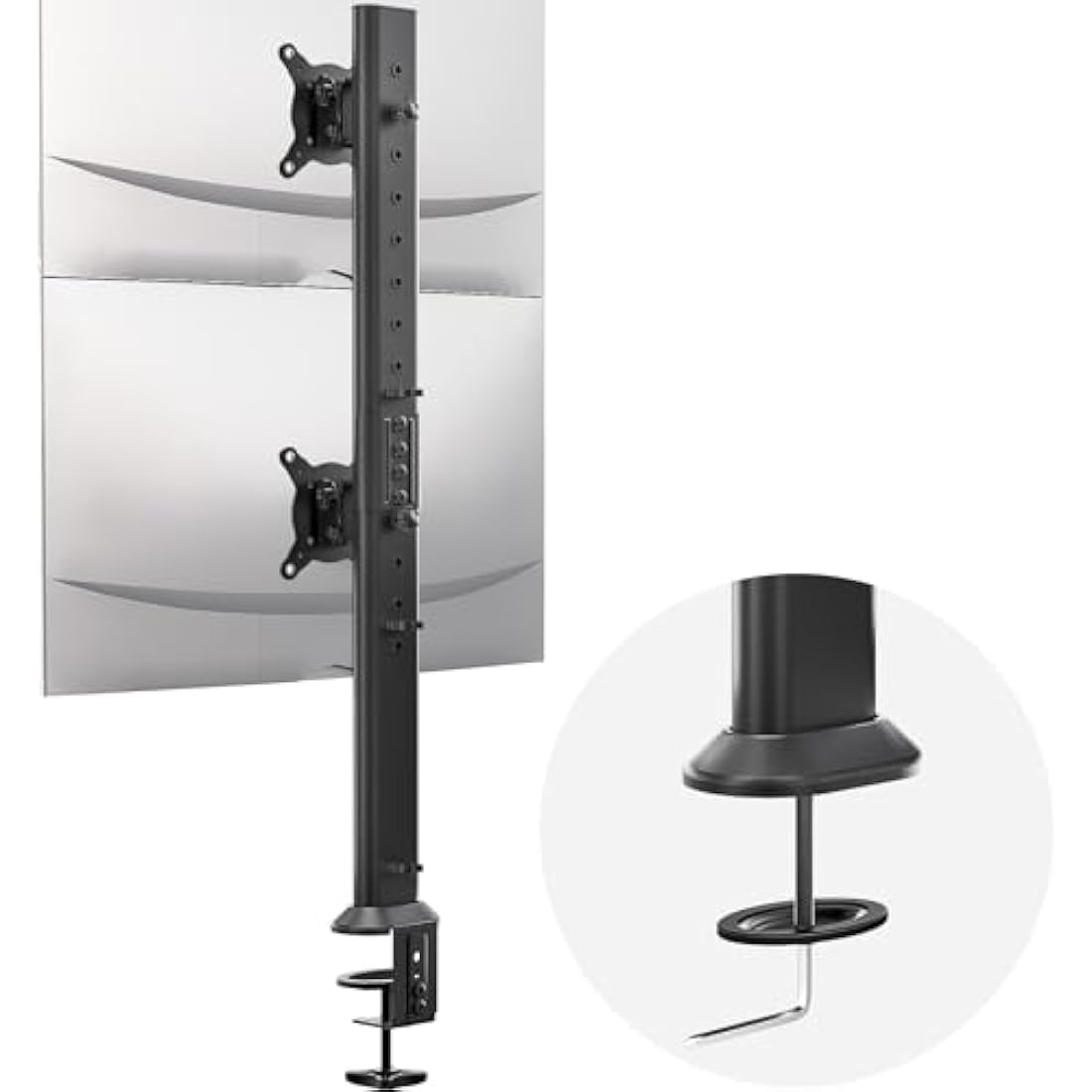HEMUDU Dual Monitor Stand – Vertical Stack Desk Mount for 13-34 Inch Screens