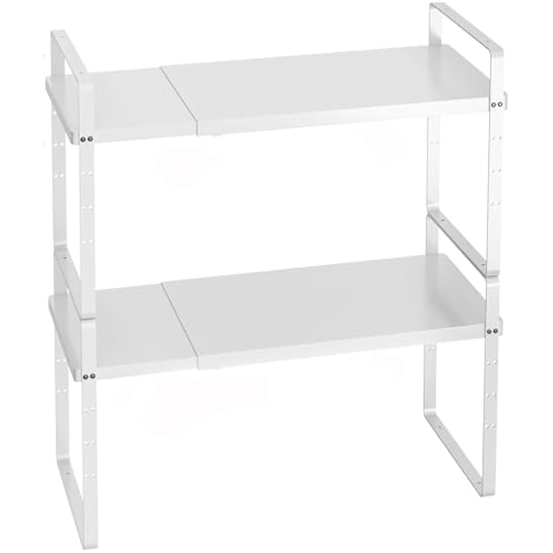 Jolof Store Expandable Cabinet Shelf Organizer | 2 Pack Steel Metal Rack