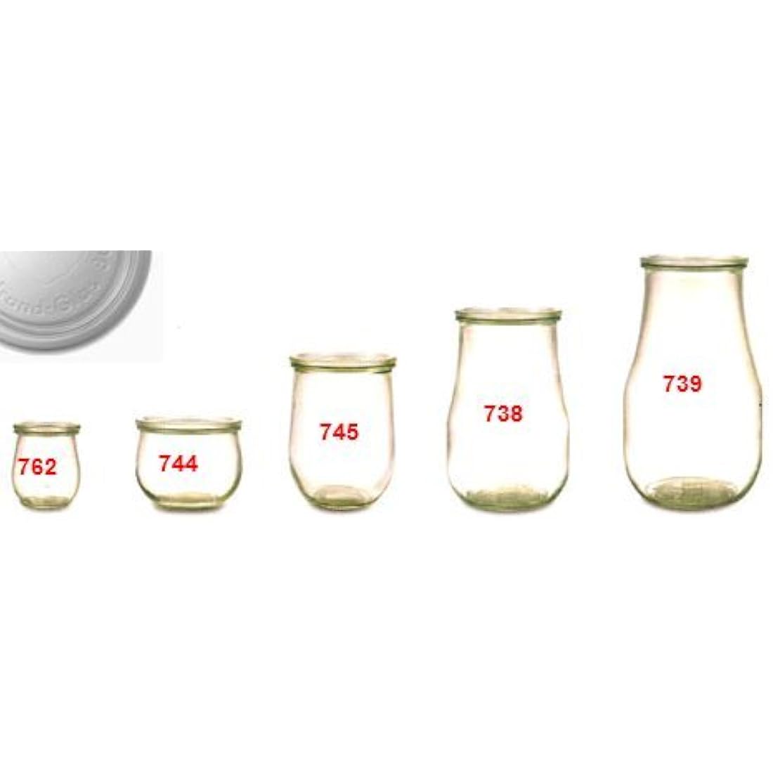 Weck 744 Tulip Jars – Set of 6 German Glass Preserving Jars, 580ml