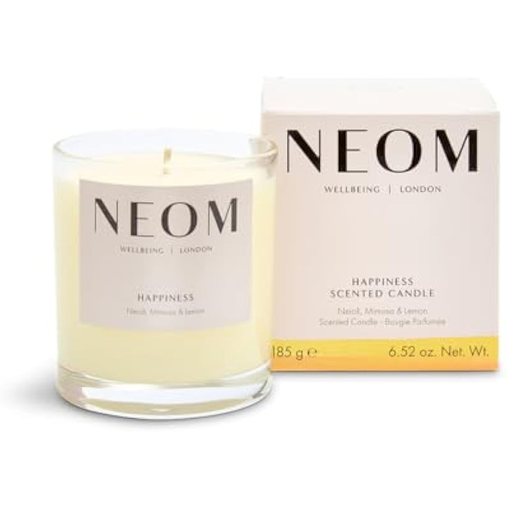 Neom Happiness Scented Candle | Neroli & Lemon Essential Oil | 185g